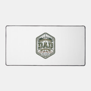 Vintage Engraving Dad Mountain Badge Shirt Design_ Desk Mat