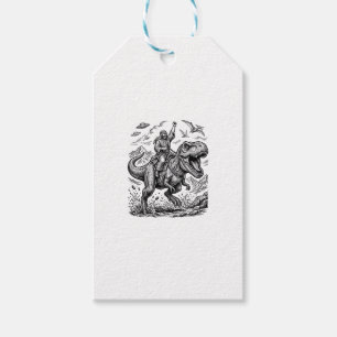 Vintage Engraving Dinosaur Rider Graphic Tee_1 Gift Tags
