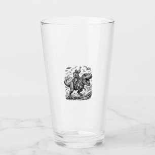 Vintage Engraving Dinosaur Rider Graphic Tee_1 Glass