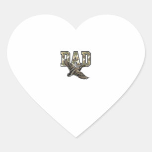 Vintage Engraving Duck Dad Camo Vector Shirt Desig Heart Sticker
