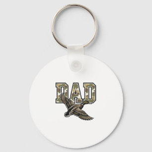 Vintage Engraving Duck Dad Camo Vector Shirt Desig Key Ring