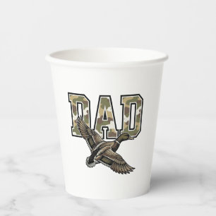 Vintage Engraving Duck Dad Camo Vector Shirt Desig Paper Cups