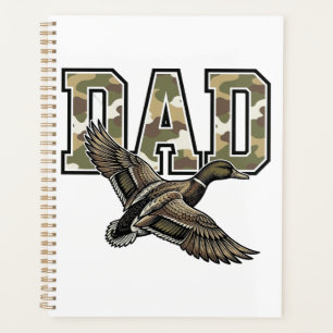 Vintage Engraving Duck Dad Camo Vector Shirt Desig Planner