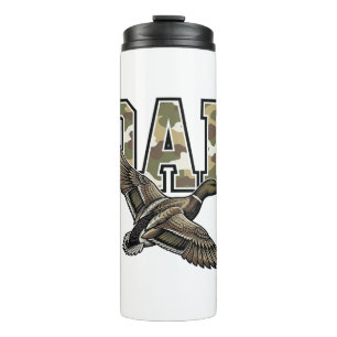 Vintage Engraving Duck Dad Camo Vector Shirt Desig Thermal Tumbler