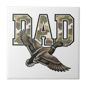 Vintage Engraving Duck Dad Camo Vector Shirt Desig Tile