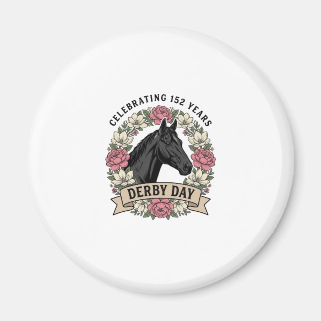Vintage Engraving Fire Horse Graphic Design Magnet (Front)