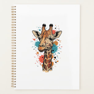 Vintage Engraving Giraffe Art White Shirt Design ( Planner