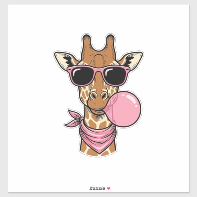 Vintage Engraving Giraffe Bubblegum Vector Design_ (Sheet)