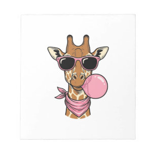 Vintage Engraving Giraffe Bubblegum Vector Design_ Notepad