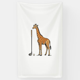 Vintage Engraving Giraffe Golf Vector T-Shirt Desi Banner