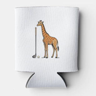 Vintage Engraving Giraffe Golf Vector T-Shirt Desi Can Cooler