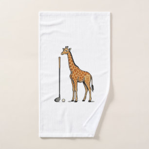 Vintage Engraving Giraffe Golf Vector T-Shirt Desi Hand Towel