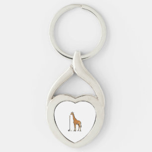 Vintage Engraving Giraffe Golf Vector T-Shirt Desi Key Ring