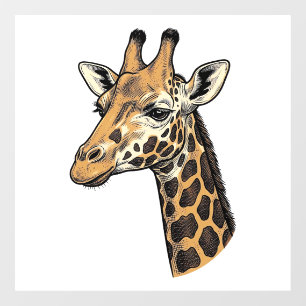Vintage Engraving Giraffe Portrait Shirt Design (7