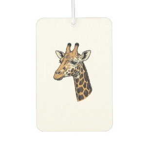 Vintage Engraving Giraffe Portrait Shirt Design (7 Car Air Freshener