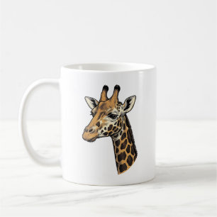 Vintage Engraving Giraffe Portrait Shirt Design (7 Coffee Mug