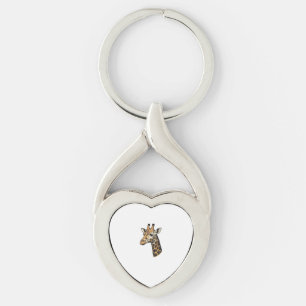 Vintage Engraving Giraffe Portrait Shirt Design (7 Key Ring