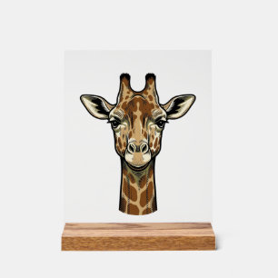 Vintage Engraving Giraffe Vector Art Design_1 Acrylic Sign