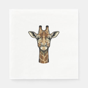 Vintage Engraving Giraffe Vector Art Design_1 Napkin