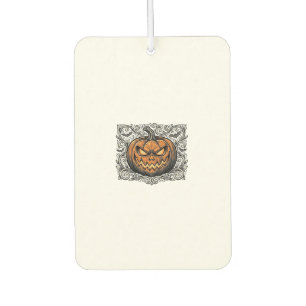 Vintage Engraving Halloween Pumpkin Shirt Design_1 Car Air Freshener