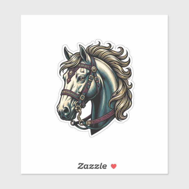 Vintage Engraving Horse Head Vector (Sheet)