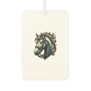 Vintage Engraving Horse Head Vector Car Air Freshener