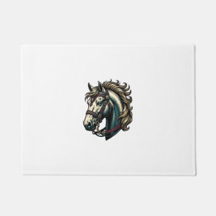Vintage Engraving Horse Head Vector Doormat