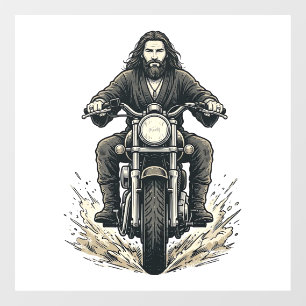 Vintage Engraving Motorcycle Rider Vector Design_1