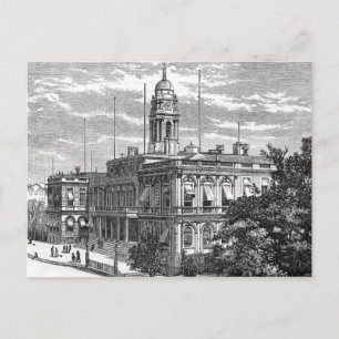 Vintage Engraving New York City Hall 1872 Postcard