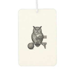 Vintage Engraving Owl Soccer Coach Shirt Design_1 Car Air Freshener