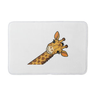 Vintage Engraving Peeking Giraffe Shirt Design_1 Bath Mat