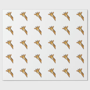 Vintage Engraving Peeking Giraffe Shirt Design_1 Wrapping Paper