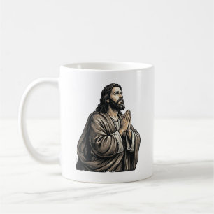 Vintage Engraving Praying Man Religious Shirt Desi Coffee Mug