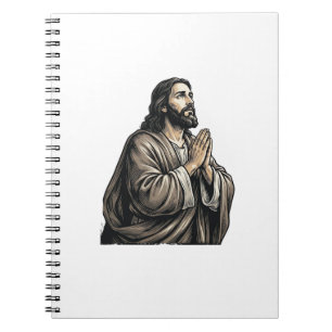 Vintage Engraving Praying Man Religious Shirt Desi Notebook