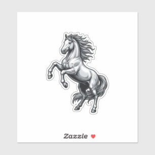 Vintage Engraving Rearing Horse Vector Design_1