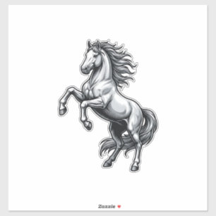 Vintage Engraving Rearing Horse Vector Design_1