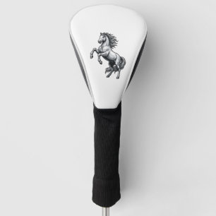 Vintage Engraving Rearing Horse Vector Design_1 Golf Head Cover