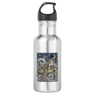 Vintage Engraving Sea Turtle Starry Night 532 Ml Water Bottle