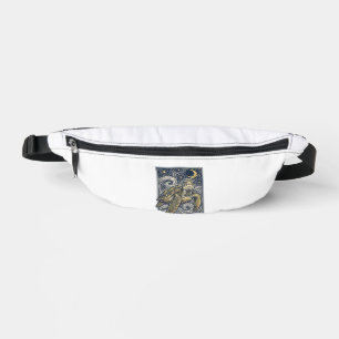 Vintage Engraving Sea Turtle Starry Night Bum Bags