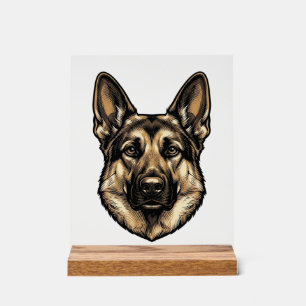 Vintage Engraving Shepherd Dog Vector Design_1 Acrylic Sign