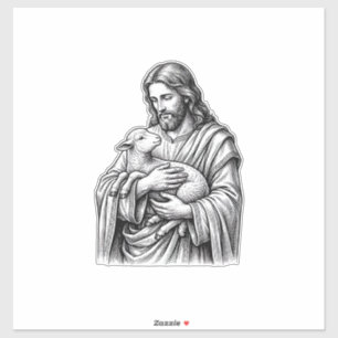 Vintage Engraving Shepherd Holding Lamb Vector Des