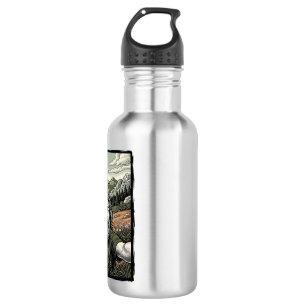 Vintage Engraving Surprised Bearded Portrait Desig 532 Ml Water Bottle
