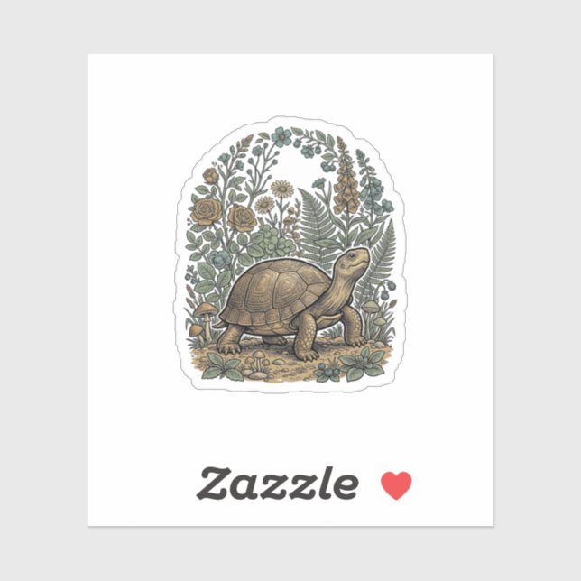 Vintage Engraving Turtle Botanical Garden (Sheet)