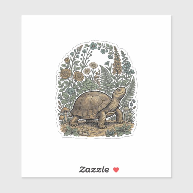 Vintage Engraving Turtle Botanical Garden (Sheet)