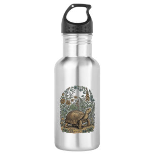 Vintage Engraving Turtle Botanical Garden 532 Ml Water Bottle