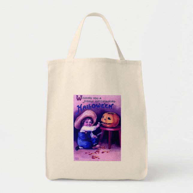 Vintage Entertaining Halloween Tote Bag (Front)