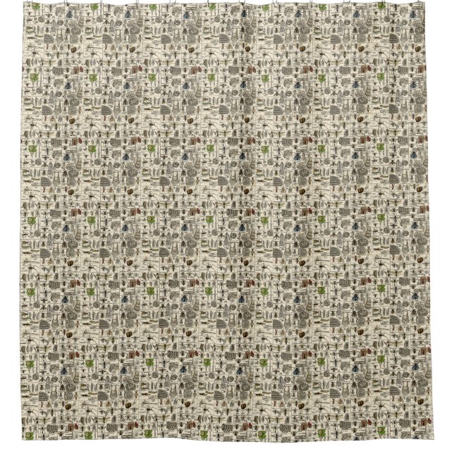 Vintage Entomology Shower Curtain (Front)
