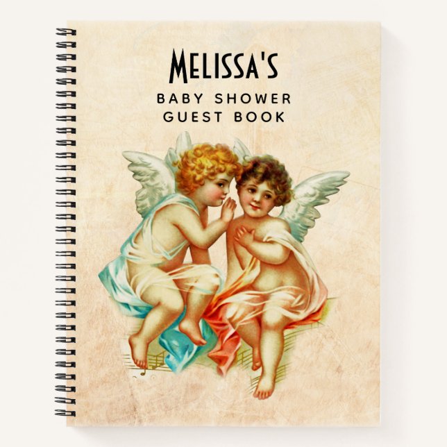 Vintage Ephemera Angel Cherubs Guest Book (Front)