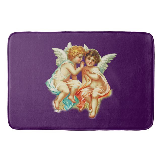 Vintage Ephemera Angel Cherubs Illustration Bath Mat (Front)