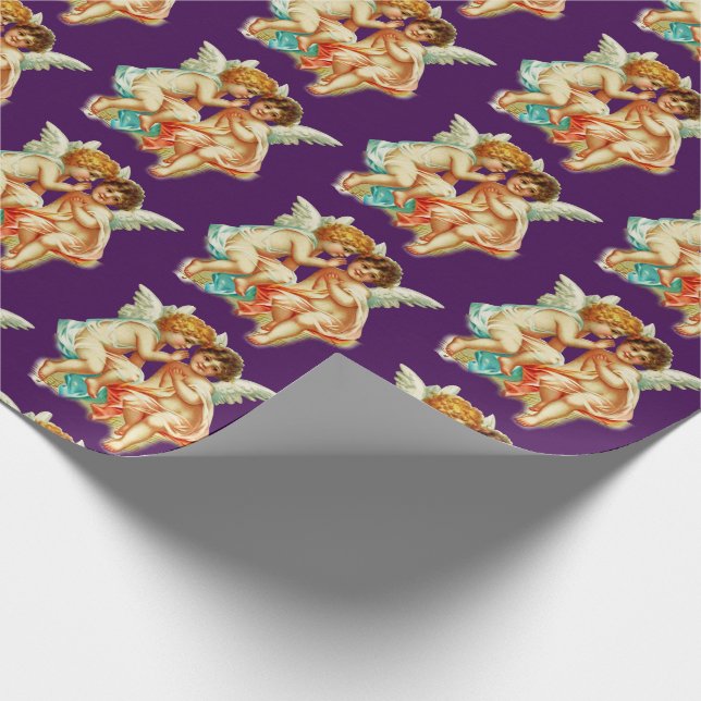 Vintage Ephemera Angel Cherubs Illustration Wrapping Paper (Corner)